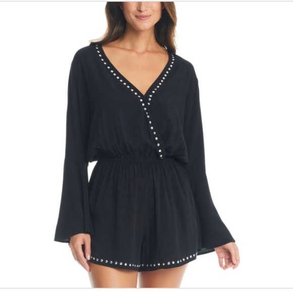 Bar Iii Other - NWT Bar Iii Women's Tell Me About It Stud Cover-up Romper,Black/silver